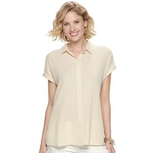 Women's Blouse SONOMA Dolman Camp Shirt size S NEW